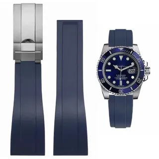 AIYIRUO Bracelets de Montre Caoutchouc pour Rolex Homme 20mm étanche Bracelet Sportif Souple Caoutchouc de Haute Qualité Compatible avec la Série Submariner et Cosmograph Daytona de Rolex