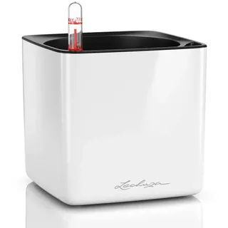 LECHUZA Cube Glossy 14 14 x 14 x 13,5 cm Weiß Highgloss