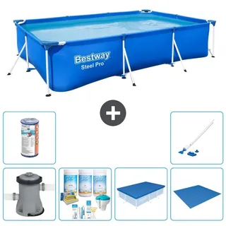 Bestway Steel Pro Rechteckig - 300x201x66 cm - 7-teilig S21564 - Blau
