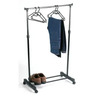 Perel Kleiderständer, auf Rollen, 1 Stange, höhenverstellbar, 80 x 43 x 165 cm, max. Last 15 kg, Metall