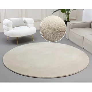 OTTO home Fellteppich »Balu, Kunstfell Teppich, Modern« rund 20 mm Höhe Kaninchenfell-Haptik, Langflor, Schlafzimmer, Wohnzimmer, Kinderzimmer,