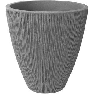 VERDENIA Lima Blumentopf – Modern, Robust, Leicht für den Innen- und Außenbereich – Runder Blumentopf – Schönes Dekoratives Design – 39x39x42cm, 30,5L, Grau