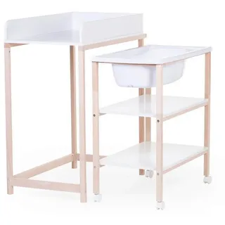 Childhome Wickeltisch , Weiß, Buchefarben , Holzwerkstoff , 91.5x53.5x106.5 cm , Fsc, DIN EN 12221 , Holzmöbel, Kommoden Holz, Wickelkommoden Holz
