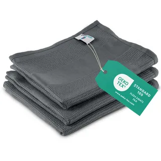 ELEXACLEAN Geschirrtücher Microfaser (3er Set, 68x42 cm, grau/anthrazit) saugstark, waschbar bis 60°C, Geschirrhandtücher, Handtücher Küche modern