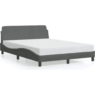 vidaXL Bettgestell "Dover" Dunkelgrau 140x200 cm Stoff - Grau