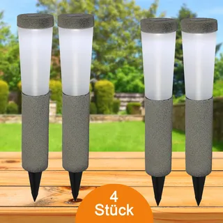 Solarleuchten Garten 4er Set Wegeleuchte Solarlampe Außen Leuchte Solar - Grau