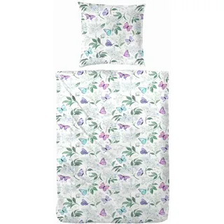 Primera Bettwäsche »Primera Renforce-Bettwäsche Tuffy« 2 Stk., tlg. mit süßen Schmetterlingen, blau,