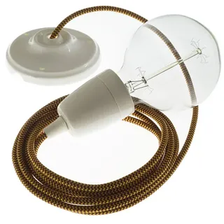 Creative Cables Rz23 Zigzag 50 Cm Hängelampe - Gold / Burgundy / White - One Size