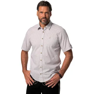 JP 1880 Herren große Größen Übergrößen Menswear L-8XL Hemd, Tracht, Halbarm, Kent Kragen, Modern Fit Kiesel 5XL 723283320-5XL