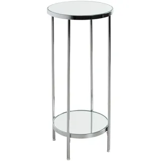 Haku-Möbel Beistelltisch Chrom Metall Glas rund 28x66x28 cm
