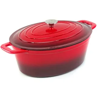 Bräter CS KOCH-SYSTEME "Xanten", rot, B:28cm H:20cm L:45cm, Töpfe, Bräter, 8 Liter, Induktion