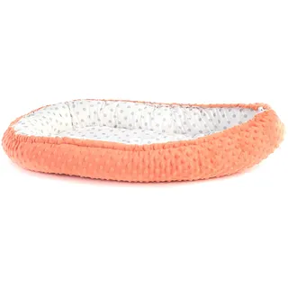 Multifunktionale Kuschelnest Babynest Kokon für Babys und Säuglinge, Nestchen, Reisebett, 100% Baumwolle und Plüsch Minky, antiallergisch, Grau/Sterne