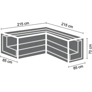 Perel Schutzhülle für L-förmiges Gartenmöbel Lounge-Set 215 x 215 cm Beige