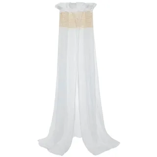 Jollein Betthimmel Vintage Boho Lace Ivory - Höhe 155 cm - Mit Spitzeneinsatz - Baldachin Kinderzimmer Babybett - Elfenbeinfarben, Cremeweiß