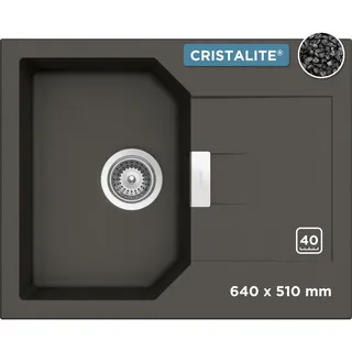 Schock Manhattan D-100XS links Einbauspüle asphalt Excenterbetätigung 640 x 510 mm