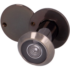 Amig - Türspion | Super-Winkellinse | für Eingangstüren innen und draußen | Leder Farbe | Stahl | Maße: Durchmesser 14 mm | Türstärke 25-42 mm