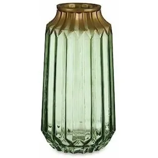 Vase, grün, Glas, 13 x 23,5 x 13 cm, 6 Stück