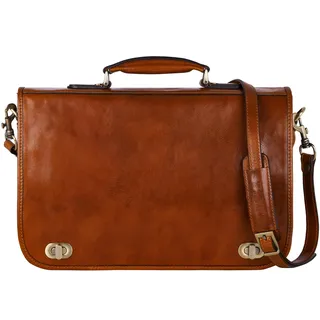 Herren Ledertasche Umhängetasche Leder Aktentasche15 Zoll Laptoptasche Arbeitstasche Bürotasche Lehrertasche Notebooktasche Businesstasche - Time Resistance