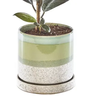 Chive "Minute Keramik-Übertopf – niedliche 12,7 cm Bunte Sukkulenten-Töpfe für Innen- und Außenpflanzen – schöne Moderne Bauernhaus-Küchendekoration – grüner Zement