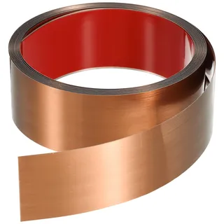 QUARKZMAN 5m x 50mm Zierleisten Selbstklebend, Wandleisten zum Aufkleben und Anbringen von Rahmen, Edelstahlleiste mit gebürstetem Finish für Wand, Decke, Böden, Schrank (Roségold)