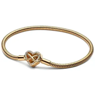 Pandora Moments Schlangen-Gliederarmband mit Funkelndem Unendlichkeits-Herzverschluss goldfarben 563758C01 Größe 20 cm