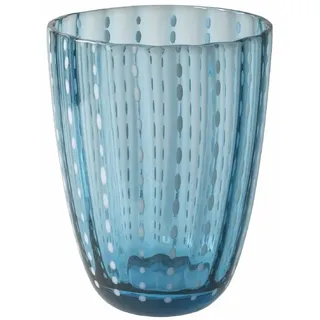 Villa d'Este Home Tivoli 2195172 Wasserbecher 300 ml aus Glas mit Punkten und gewellter Oberfläche, Kalahari