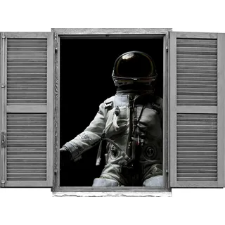 queence Wandtattoo »Astronaut«, (1 St.), Wandsticker, Wandbild, selbstklebend, 3D, Fenster, schwarz