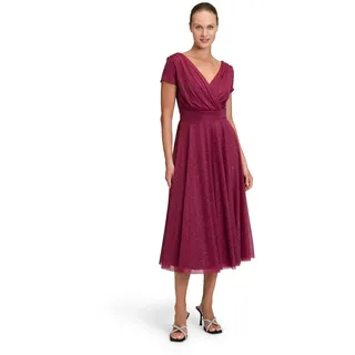 Vera Mont Cocktailkleid Glitzer-Look Rot/Grau 38