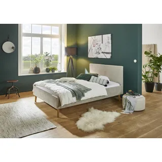 Meise Möbel Polsterbett Kreta 140 x 200 cm mit Kopfteil glatt & Braun