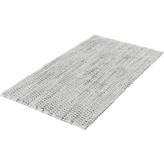 Badematte KLEINE WOLKE "Sway, Badvorleger, Badezimmer Teppich" Gr. 1, grau (platin), H:10mm, Baumwolle, Badematten, Badematte, Badteppich, Uni Farben mit Melange Effekt