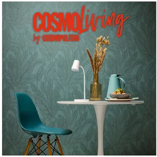 A.S. Création CosmoLiving by Cosmopolitan Vliestapete Blätter (Grün-Blau, Floral, 10.05 x 0.53 m)