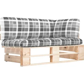 The Living Store Outdoor-Ecksofa Paletten Kiefernholz Imprägniert - Grau