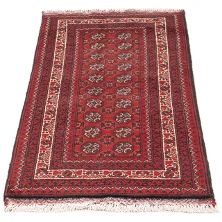 morgenland Orientteppich »Afghan - 100 x 69 cm - dunkelrot«, rechteckig, 7 mm Höhe, Wohnzimmer, Handgeknüpft, Einzelstück mit Zertifikat morgenland Dunkelrot B: 69 cm   1 St.