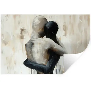 MuchoWow Wandtattoo Abstrakt - Liebe - Schwarz und weiß - Modern 120x80 cm , Kunststoff , 120x80x0.1 cm , Tapeten & Wandverkleidungen, Wandtattoos & Sticker