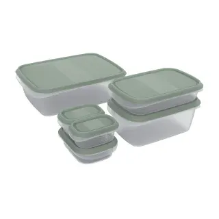 Rotho ELEMENTS Frischhaltedosen Set, Luftdichte Vorratsdosen aus Kunststoff, 6er Set