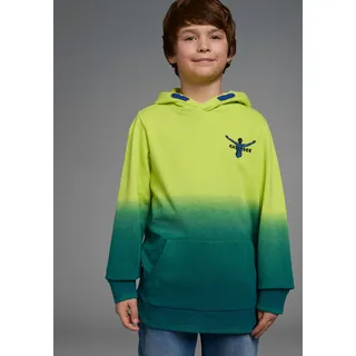 Chiemsee Kapuzensweatshirt "Farbverlaufshirt", Langarm, bedruckt, Rundhalsausschnitt, aus 100% Baumwolle, gelb, royalblau