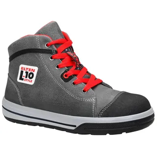 ELTEN VINTAGE Pirate Mid ESD S3, Herren, Leder, Stahlkappe, leicht, sportlich, Grau/Schwarz, Größe: 46