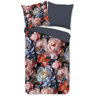 Good Morning Wendebettwäsche "Rhein", 2 Stk., tlg. 100% Baumwolle, Renforcé, 2 Teilig, Reißverschluss, Wende, Blumen bunt