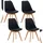 Esszimmerstuhl Linares Stoff schwarz 4er Set