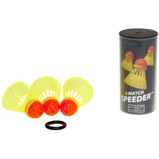 Speedminton Sport Bälle 3er Pack Speeder Match Tube Speedminton Bälle, Rot/Gelb,Einheitsgröße EU