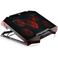 SKGAMES Notebook Laptop Kühler Gamer Kühlpad Cooler Ständer Unterlage für 12-17 Zoll, 5 x LED Lüfter, 6 Stufen Höhenverstellung, Schwarz