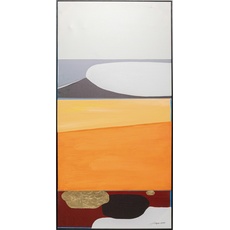 Bild Design Gerahmtes Bild Abstract Shapes, Orange, 73x143cm, Leinwand, Wanddekoration, Kunstwerk