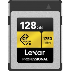 Lexar Professional GOLD-Serie CFexpress Karte 128GB, Typ B CF Karte, bis zu 1750 MB/s Lesen, Nehmen Sie PCIe 3.0 und NVMe, Speicherkarte für professionelle Fotografen, Videofilmer (LCXEXPR128G-RNENG)