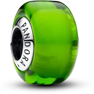 Pandora Moments Grünes Murano-Glas Mini-Charm aus Sterling Silber, Kompatibel Moments Armbänder, 793106C00