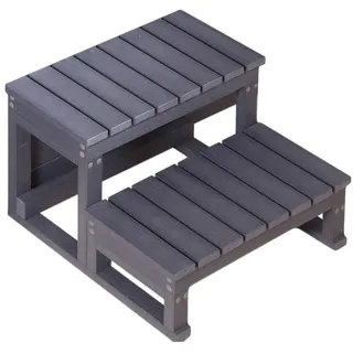 Home Deluxe Outdoor Whirlpool Treppe MASI 62 x 54 x 40 cm Grau
