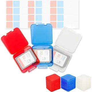 Kiorafoto SD Karten Aufbewahrung Hülle 24 Stk. Transparente Case mit Etiketten