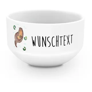 Mr. & Mrs. Panda Personalisierte Schale Otter Seerose - Geschenke, personalisiert, Müslischüssel, Seeotter, Schüssel, Lieblingstag, Wasser, Suppenschüssel, Fluss, Müslischale