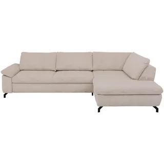 Beldomo Style Ecksofa , Ecru , Textil , Ottomane rechts, L-Form , 291x197 cm , Goldenes M , Typenauswahl, Fußauswahl, Stoffauswahl, seitenverkehrt erhältlich, individuell planbar , Wohnzimmer, Sofas & Couches, Wohnlandschaften, Ecksofas