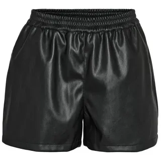 Noisy May Shorts in Leder-Optik Modell 'ANDY', Black, S