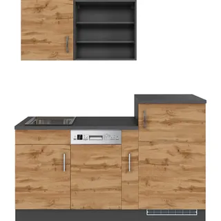 KOCHSTATION Küche »KS-Mali« Breite 170 cm, mit E-Geräten, braun
